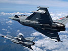 Viel Airpower mit Draken und Eurofighter.