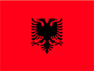 Die Flagge der Republik Albanien.