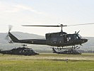 Hubschrauber beim Beginn der Übung in Langenlebarn.