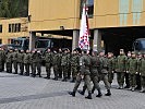 Eröffnung der "Edelweiss Raid" mit einem militärischen Festakt. (Bild öffnet sich in einem neuen Fenster)