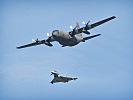 Demonstrierten einen Abfangeinsatz: C-130 "Hercules" und Eurofighter.