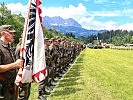 Das Jägerbataillon Tirol ist zum Abschluss der Übung angetreten. (Bild öffnet sich in einem neuen Fenster)