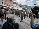 Auftritt der Militärmusik Steiermark am Hauptplatz von Leoben.