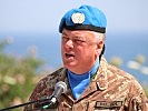 UNIFIL-Kommandant Generalmajor Del Col bei seiner Ansprache.