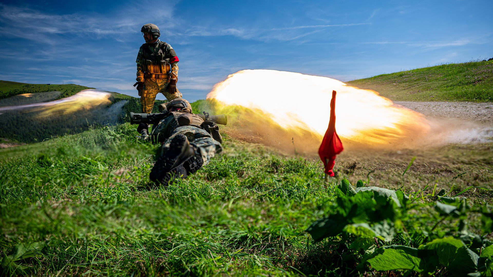 Milizsoldaten des Jägerbataillons 25 üben im Juli.