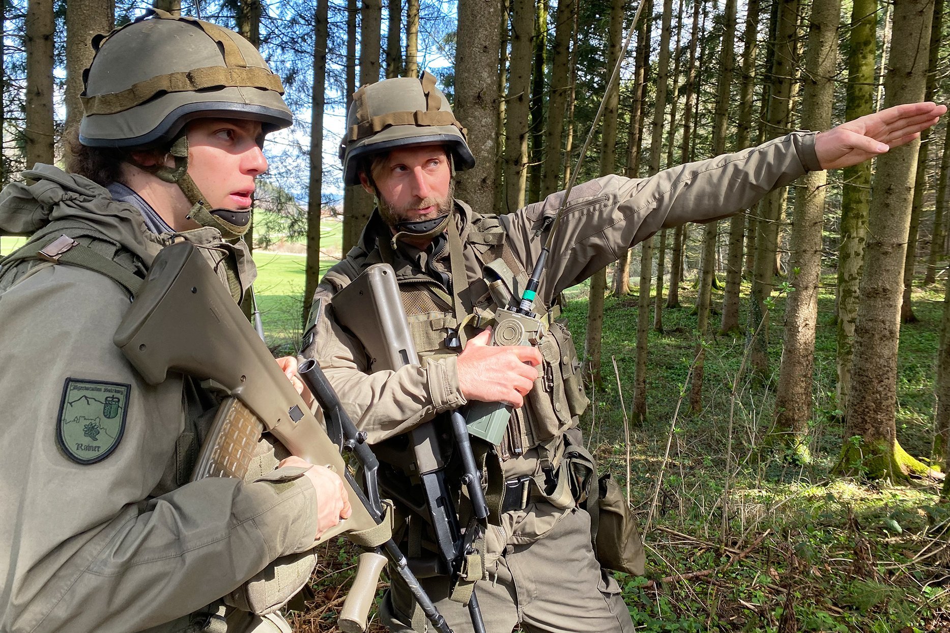 Milizsoldaten des Jägerbataillons Salzburgs während einer Übung.