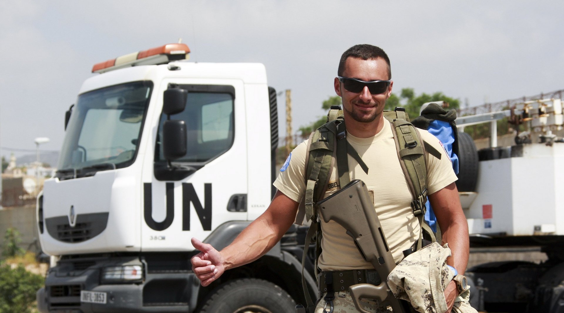 An Austrian United Nations soldier in Lebanon.