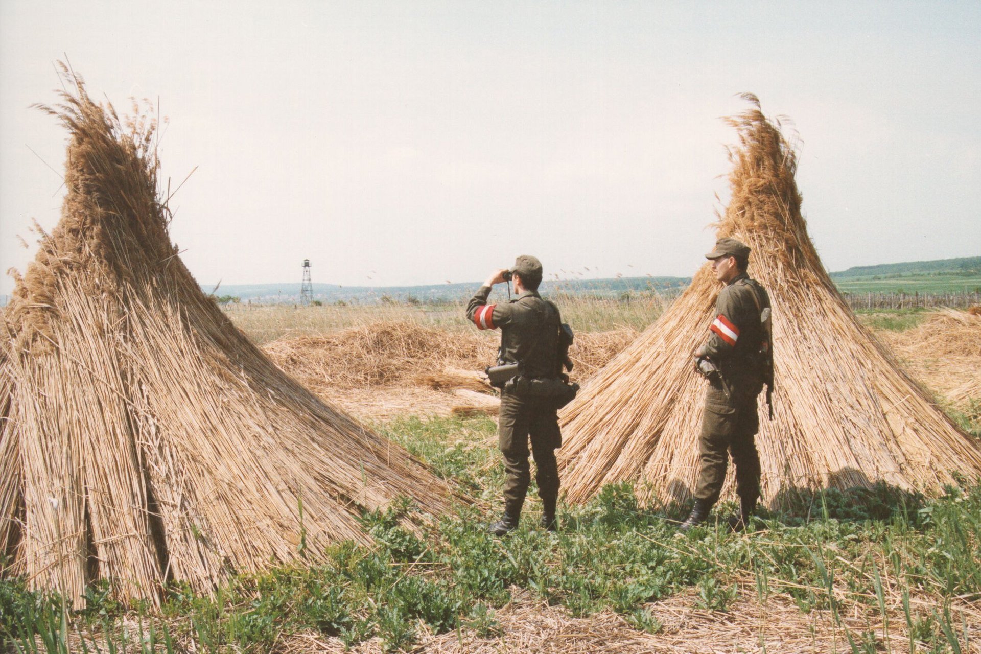 Eine Patrouille überwacht die Staatsgrenze zu Ungarn.