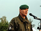 Brigadier Jürgen Wörgötter, Kommandant 7. Jägerbrigade, bei seiner Rede. (Bild öffnet sich in einem neuen Fenster)