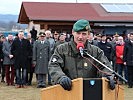 Der Kommandant der 7. Jägerbrigade, Brigadier Wörgötter, bei seiner Rede. (Bild öffnet sich in einem neuen Fenster)